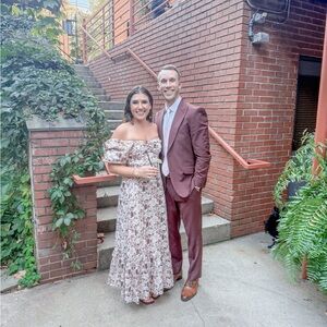 ENGLISH FACTORY Linen Floral Maxi Dress